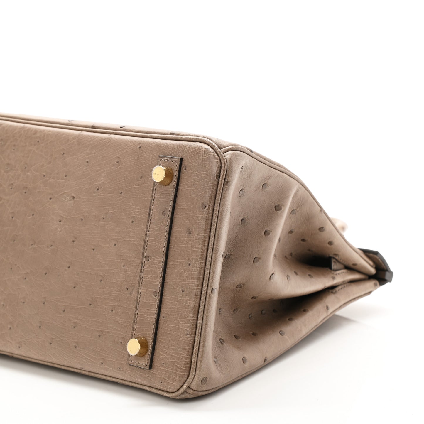 Ostrich Birkin 30 Gris Asphalte