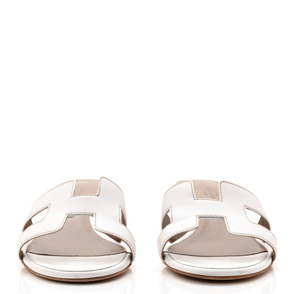Hermes Calfskin Oasis Sandals 39 White 3 of 9