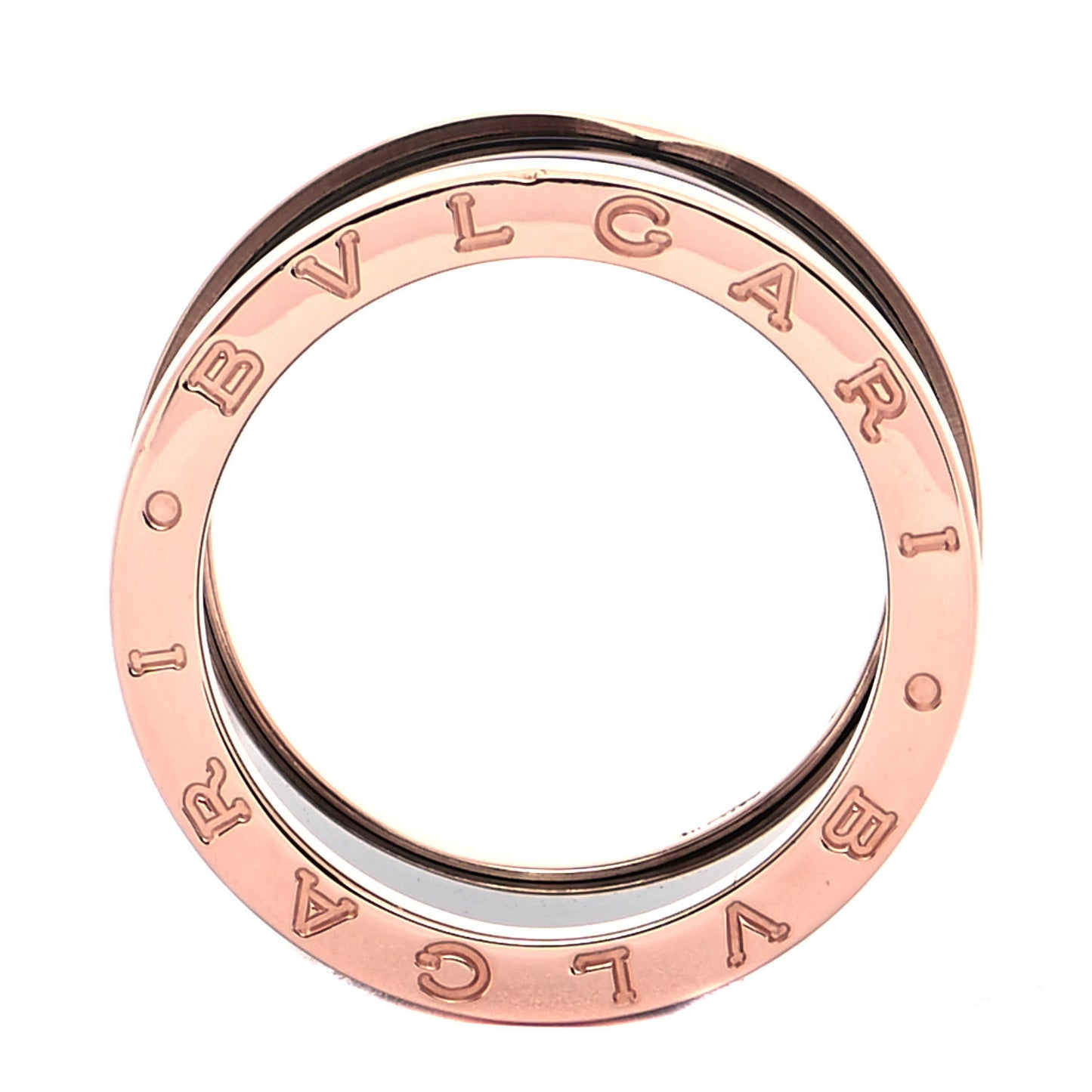 18K Rose Gold Black Ceramic B.Zero1 Four-Band Ring 58 8.25