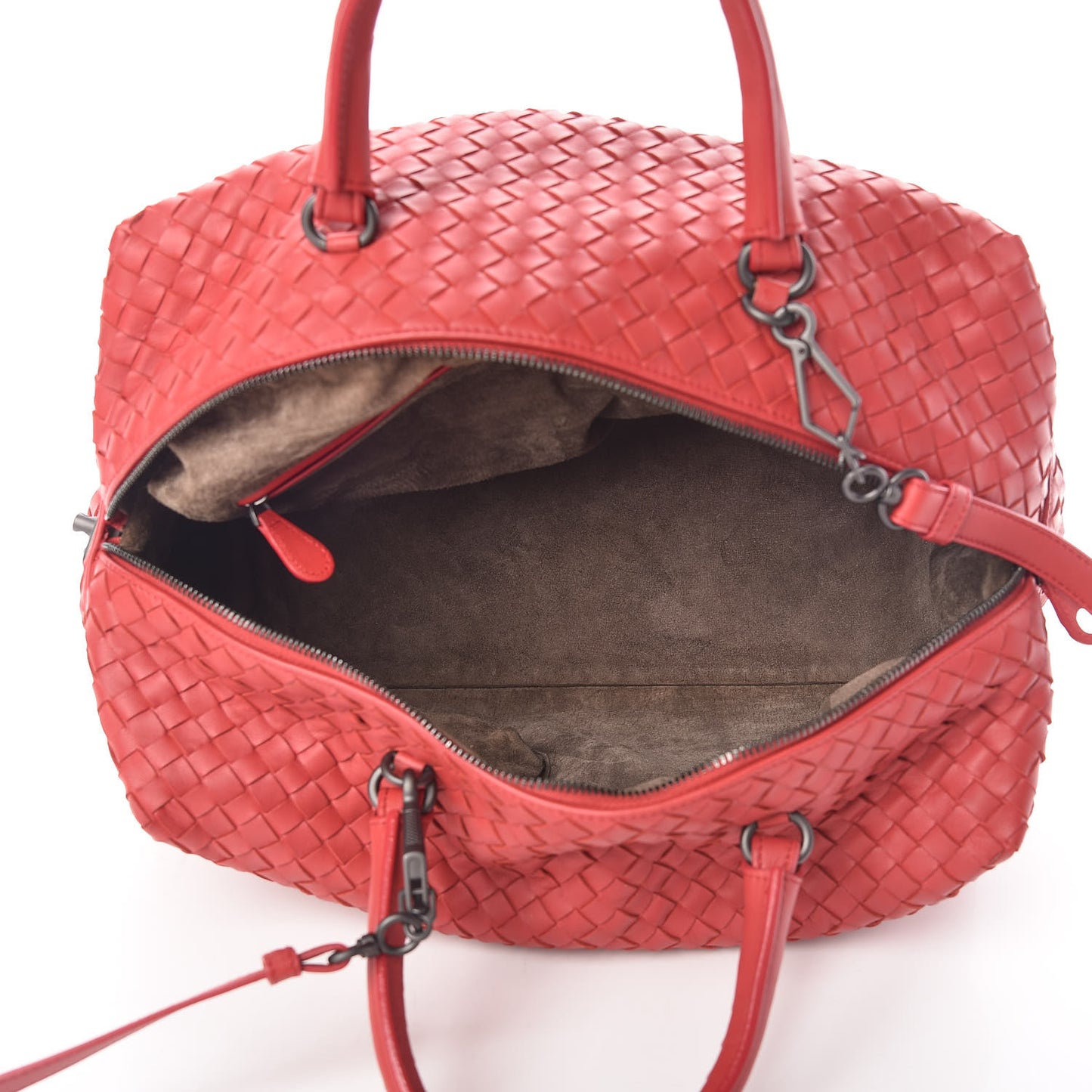 Nappa Intrecciato Satchel Corniola