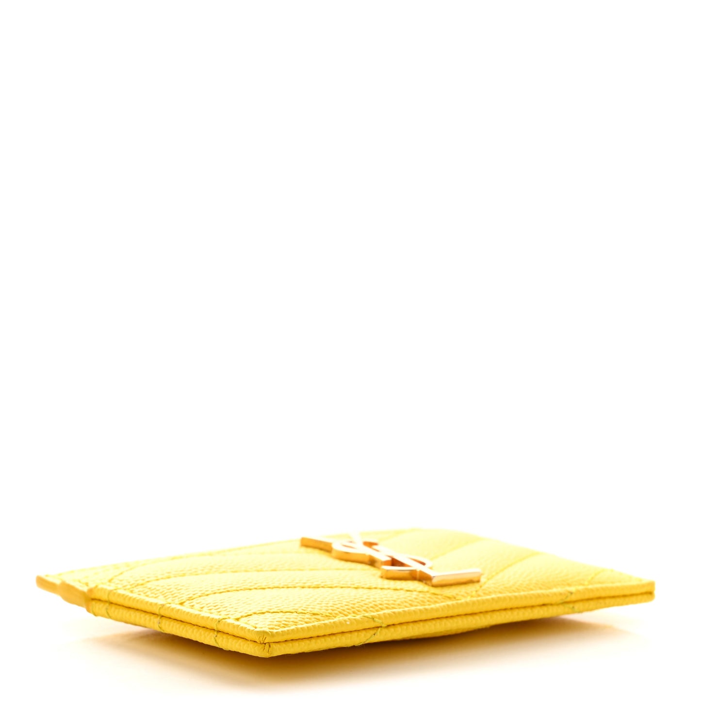 Grain De Poudre Matelasse Chevron Monogram Credit Card Case Mimosa