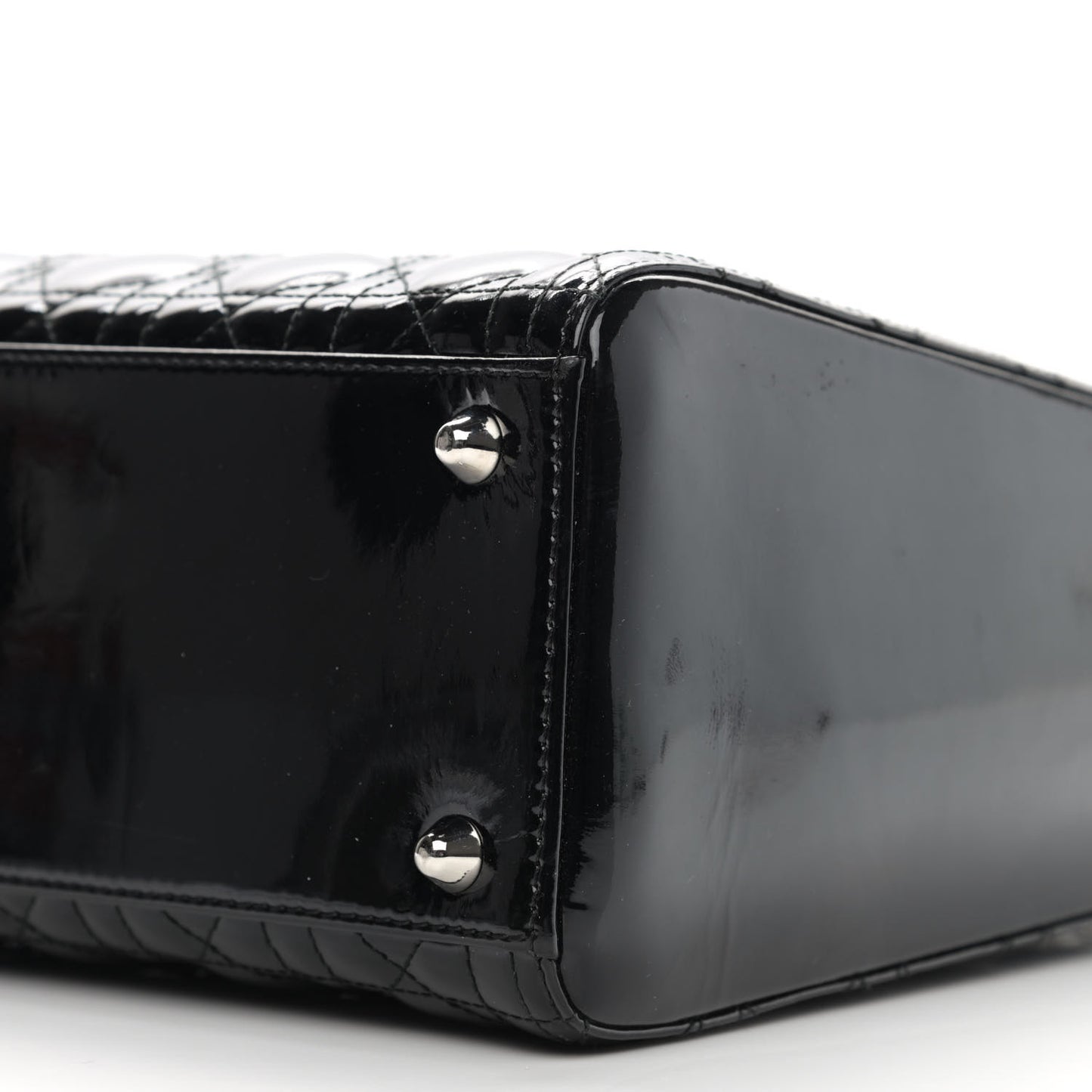 Patent Cannage Large Lady Dior Black