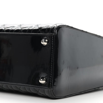 Christian Dior Patent Cannage Large Lady Dior Black 10 of 12