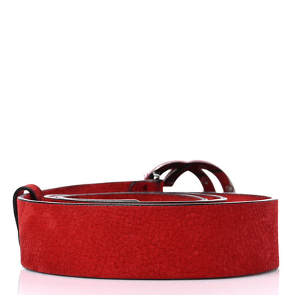Gucci Nubuck Interlocking G Belt 105 42 Red 2 of 7