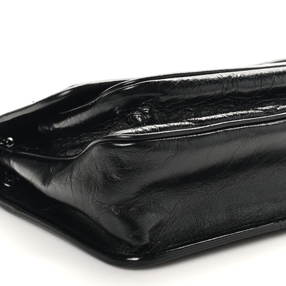 Saint Laurent Crinkled Calfskin Matelasse Monogram Baby Niki Chain Satchel Black 9 of 10