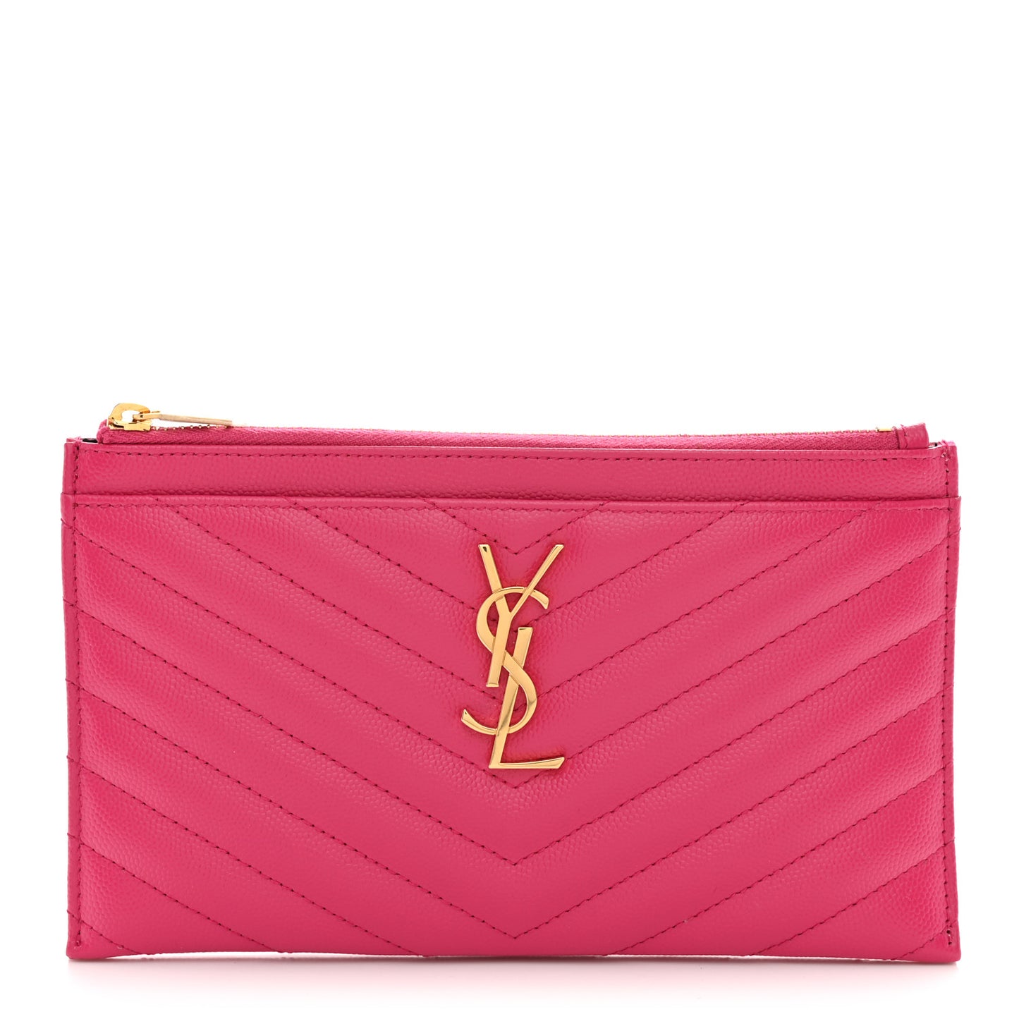 Grain De Poudre Chevron Monogram Bill Pouch Fresh Fuxia