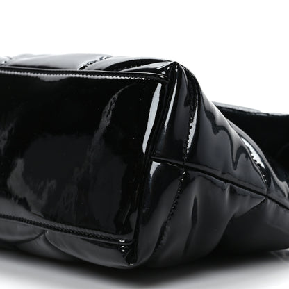 Saint Laurent Patent Lambskin Quilted Small Loulou Puffer Monogram Chain Satchel Black 9 of 9
