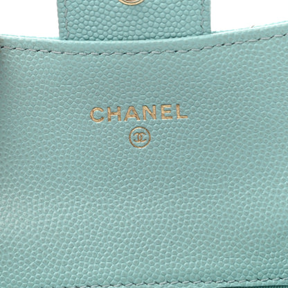 Chanel Caviar Quilted Flap Card Holder Wallet Light Blue 6 of 7