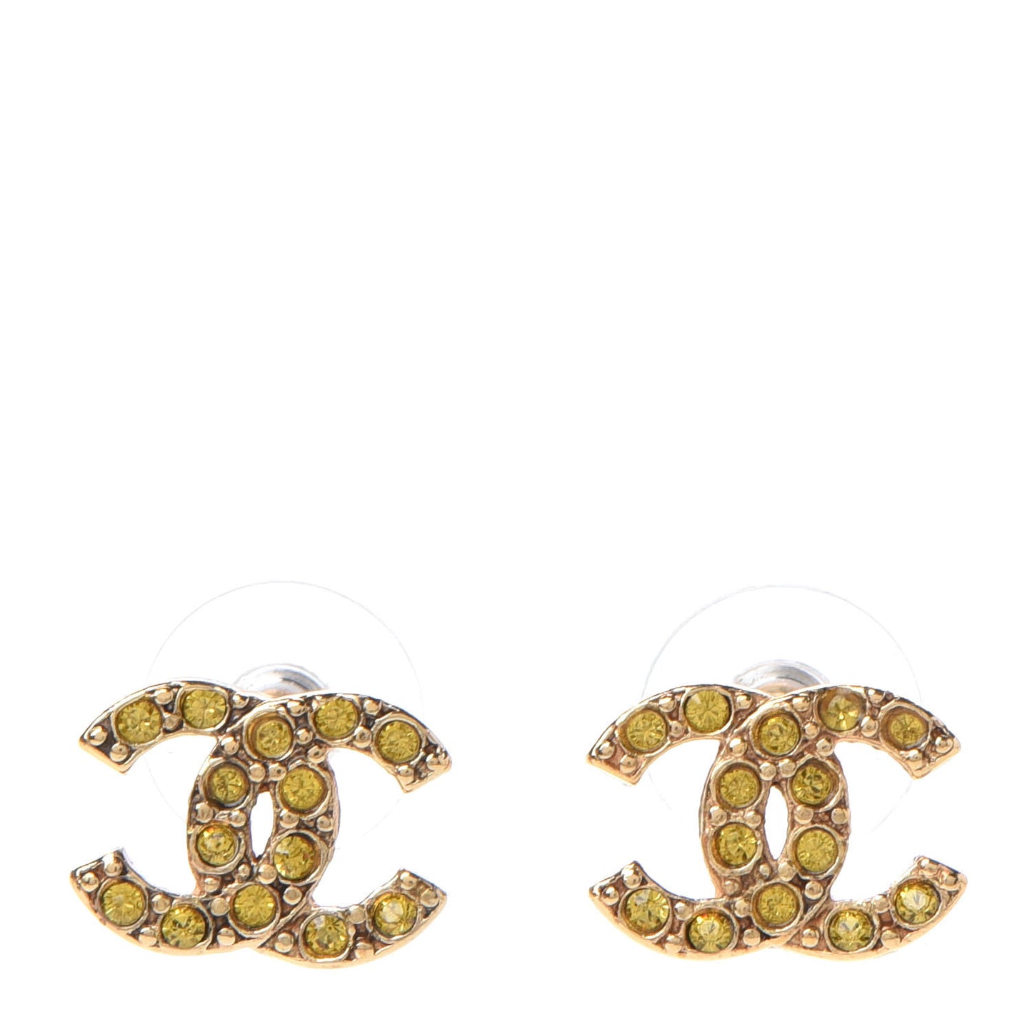 Crystal CC Earrings Gold Yellow