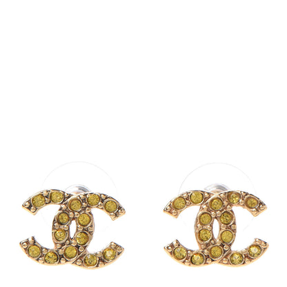 Chanel Crystal CC Earrings Gold Yellow 1 of 5