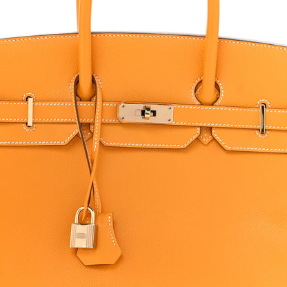 Hermes Epsom Candy Birkin 35 Jaune D'Or Feu 8 of 12