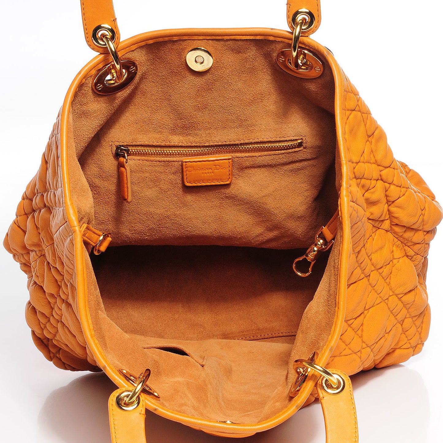 Lambskin Cannage Soft Lady Dior Tote Orange