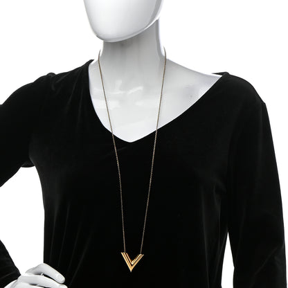 Louis Vuitton Essential V Necklace Gold 2 of 9