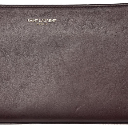 Saint Laurent Calfskin Classic Zip Around Continental Wallet Bordeaux 7 of 9
