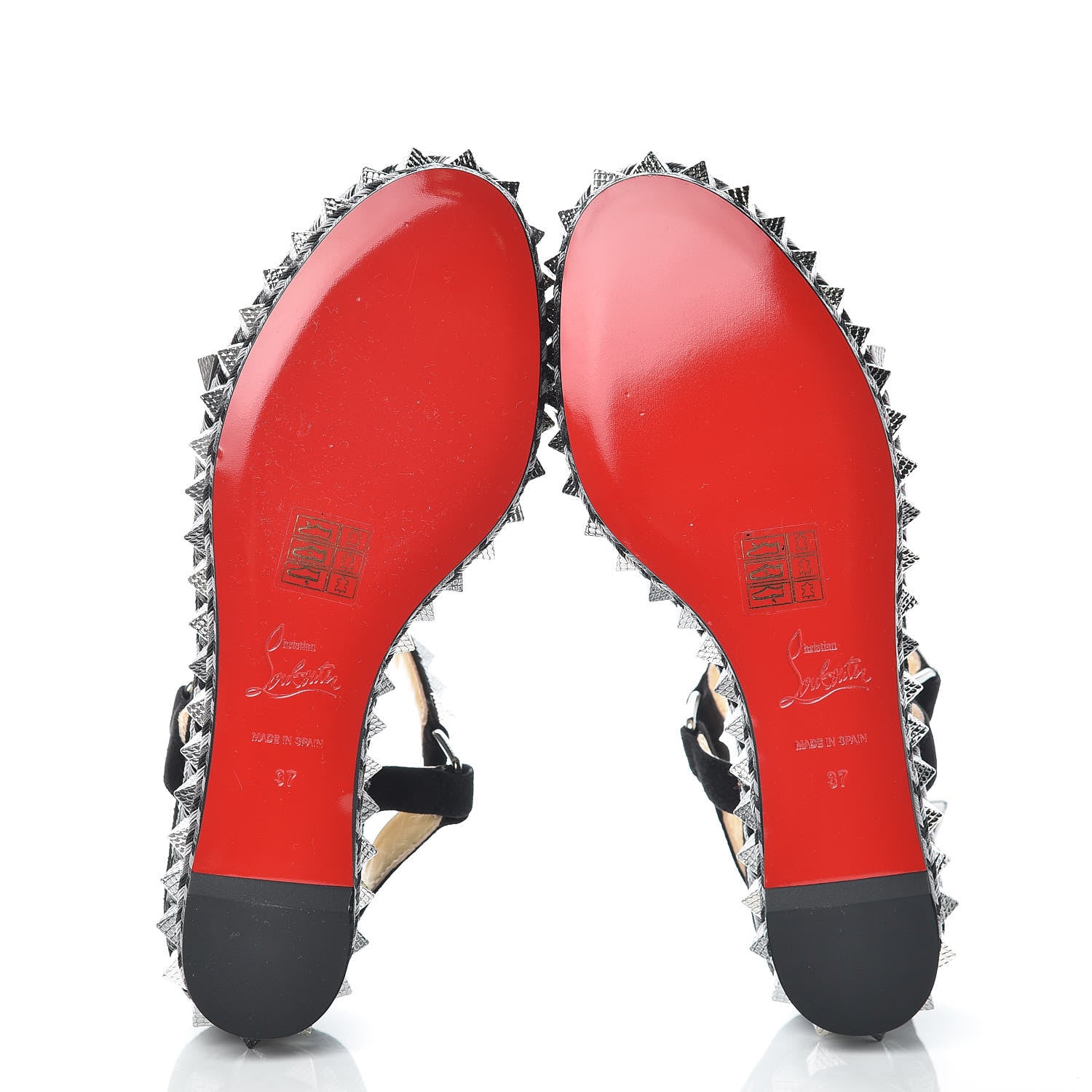 Christian Louboutin Veau Velours Specchio Vintage Pyraclou 60 Platform Sandals 37 Black 5 of 8