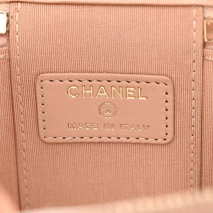 Chanel Lambskin Quilted Top Handle Mini Vanity Case With Chain Beige 6 of 12