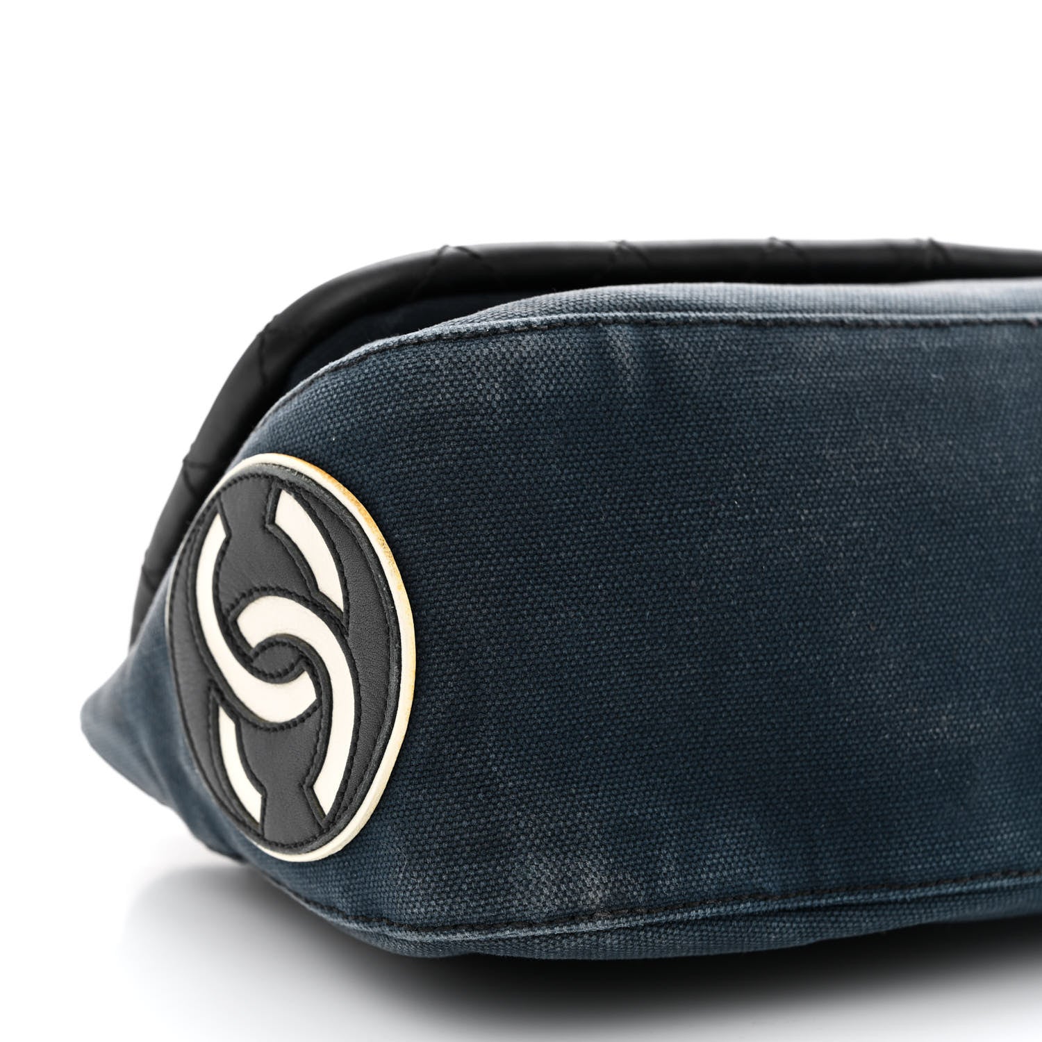 Chanel Canvas Lambskin Mademoiselle Lock Flap Navy White 11 of 16