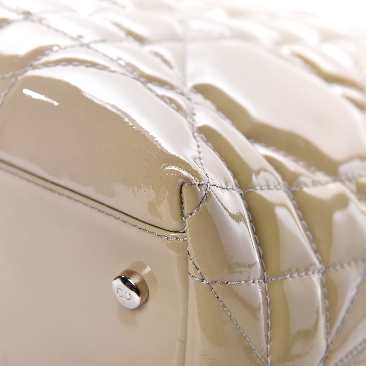 Christian Dior Patent Cannage Medium Granville Tote Beige 22 of 29