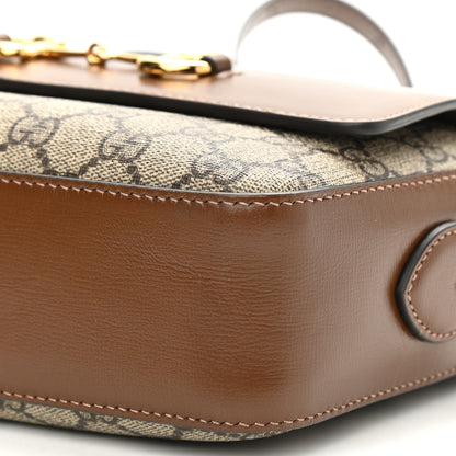 Gucci GG Supreme Monogram Small Horsebit 1955 Shoulder Bag Beige Brown Sugar 10 of 10