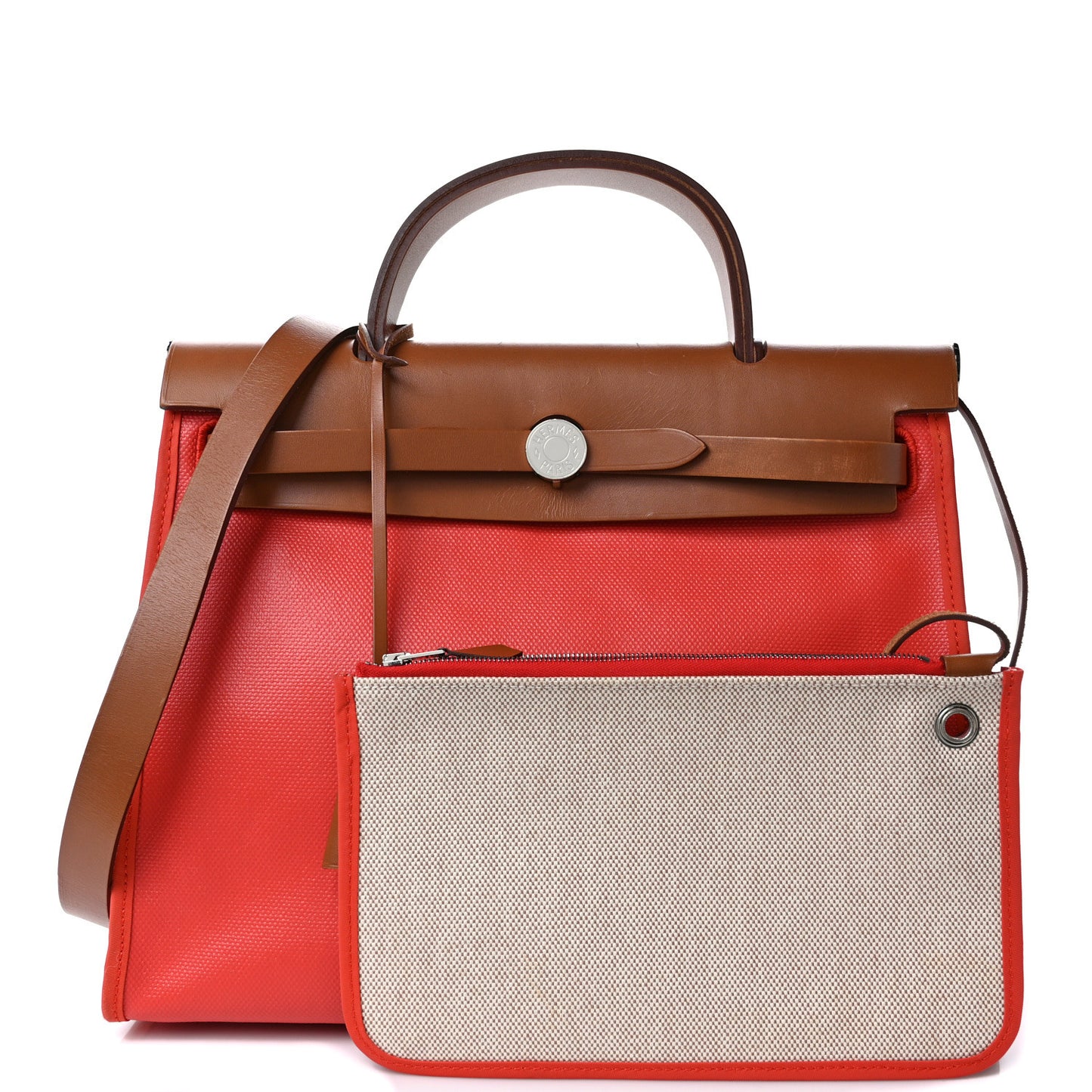 Toile H Berline Vache Hunter Herbag Zip 31 PM Naturel Rouge H