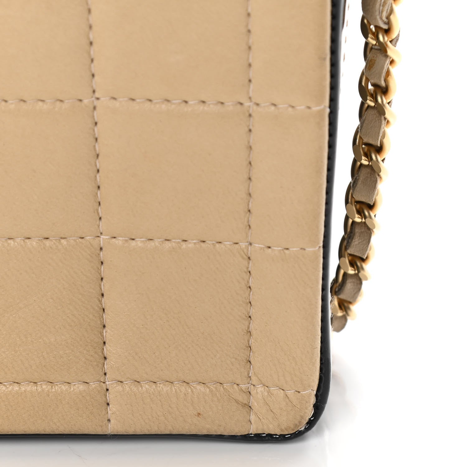 Chanel Lambskin Patent East West Chocolate Bar Flap Beige 14 of 15