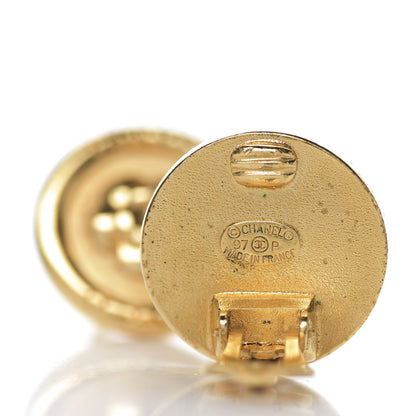 Chanel Round Coco Camellia Clip On Earrings Gold 4 of 4