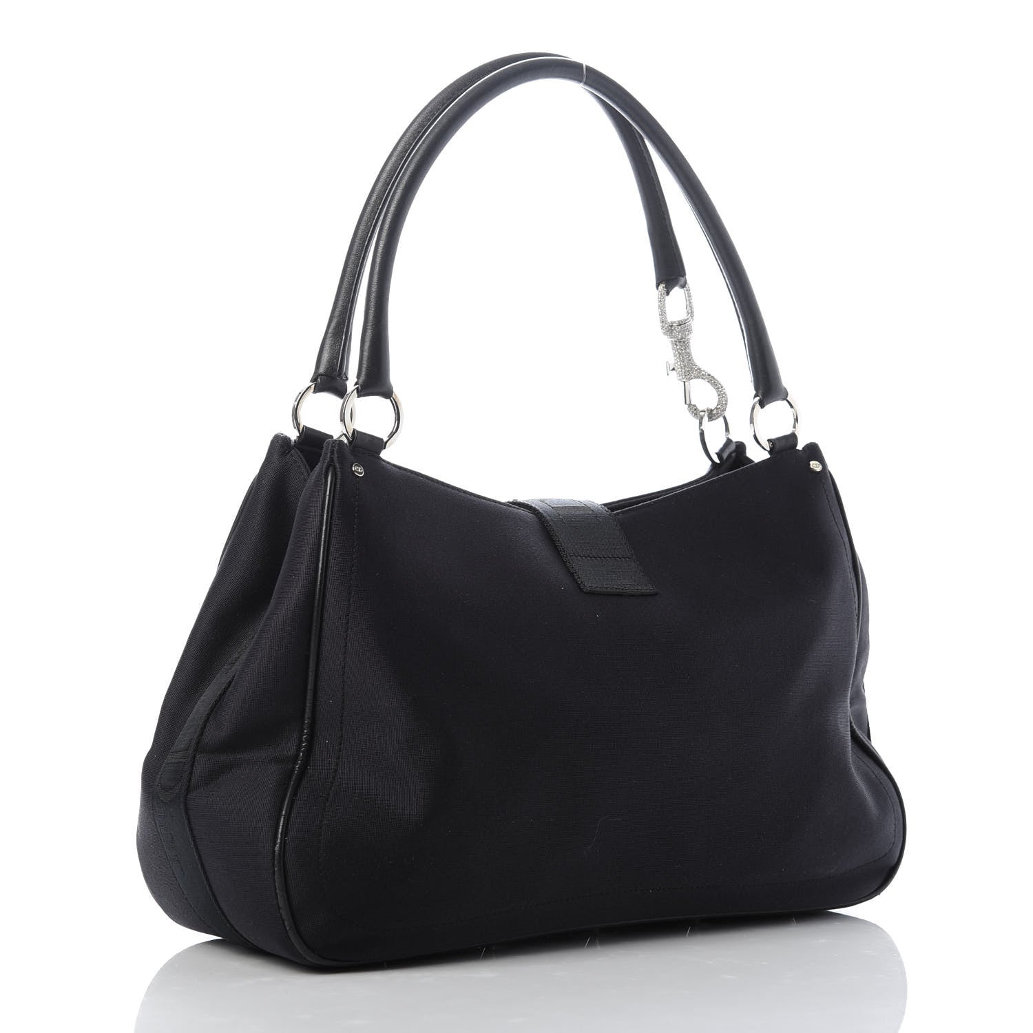 Christian Dior Satin Crystal Hardcore Shoulder Bag Navy Black 3 of 9