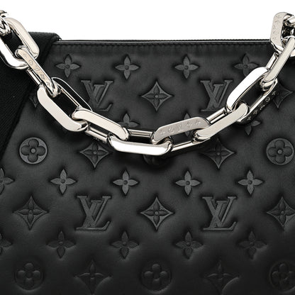 Louis Vuitton Lambskin Embossed Monogram Coussin MM Black 9 of 11