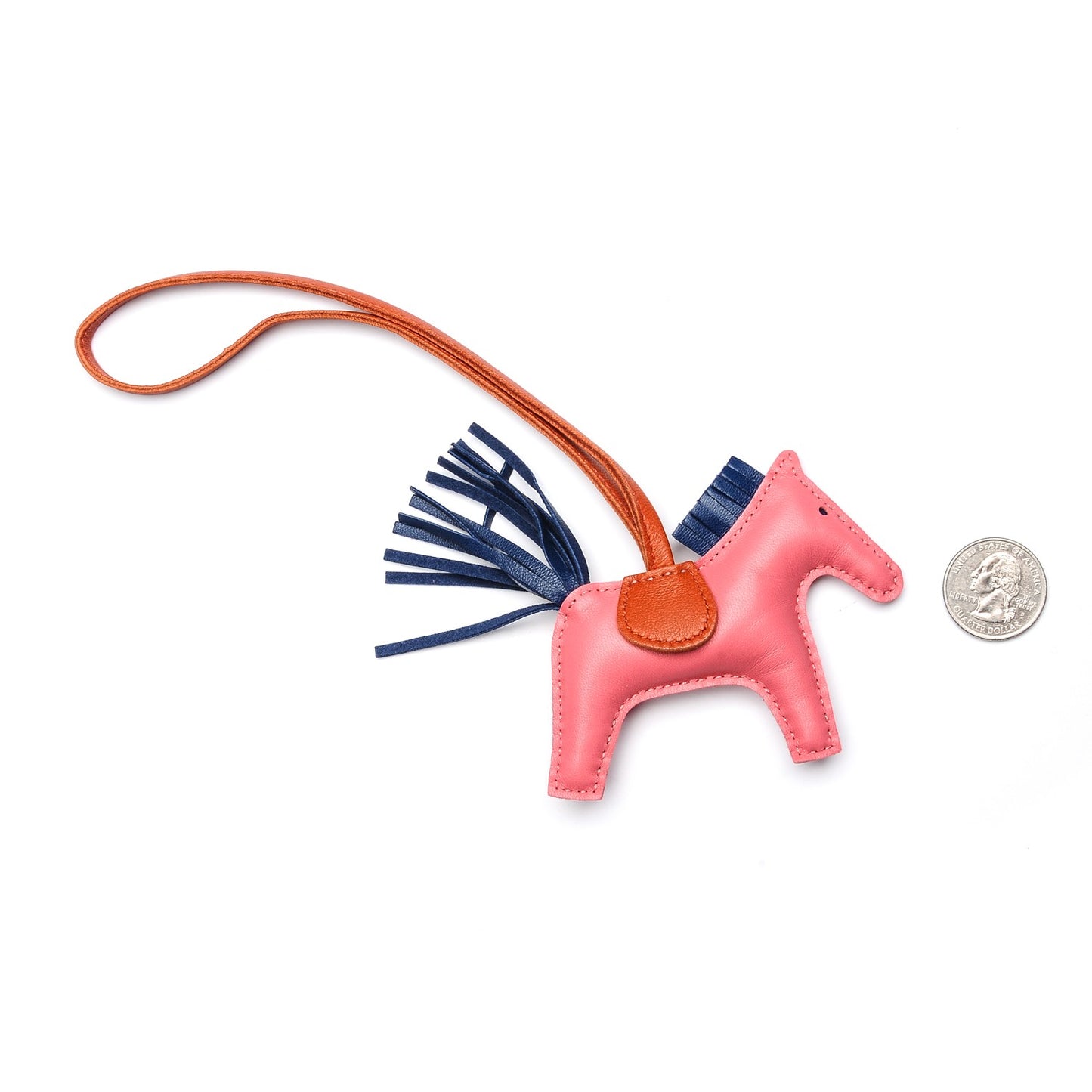 Milo Lambskin Grigri Rodeo Bag Charm PM Rose Azalee Cornaline Bleu De Malte