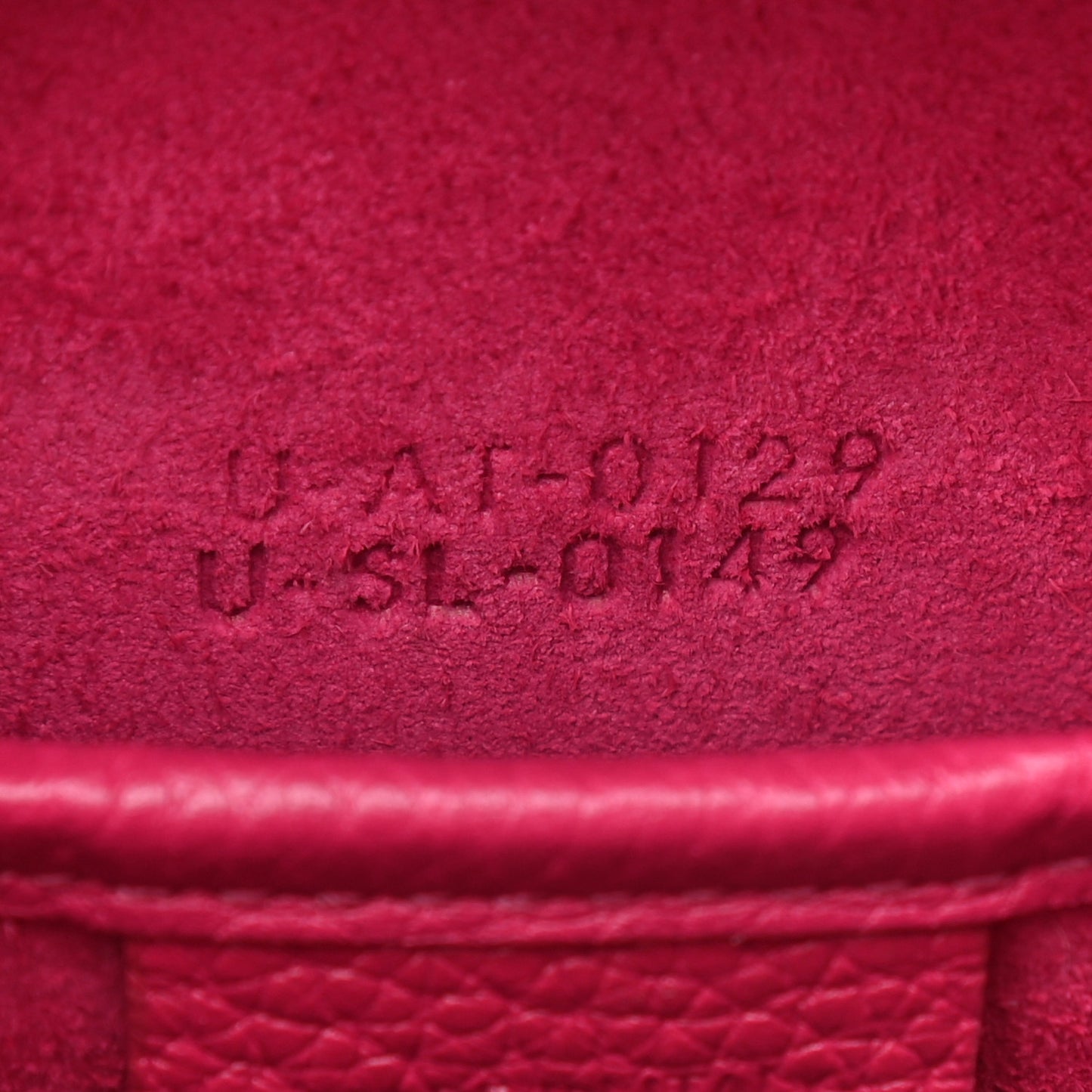 Drummed Calfskin Nano Luggage Fuchsia
