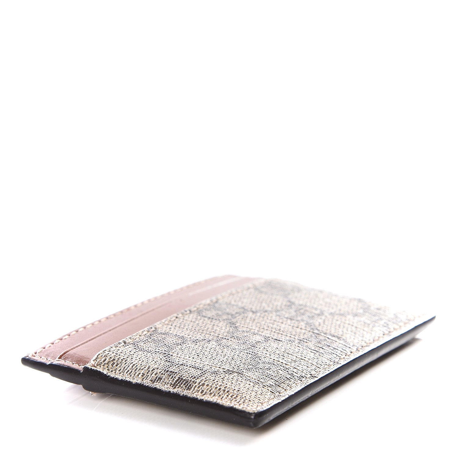 Gucci GG Supreme Monogram Calfskin Card Holder Beige Ebony Cuir 3 of 8