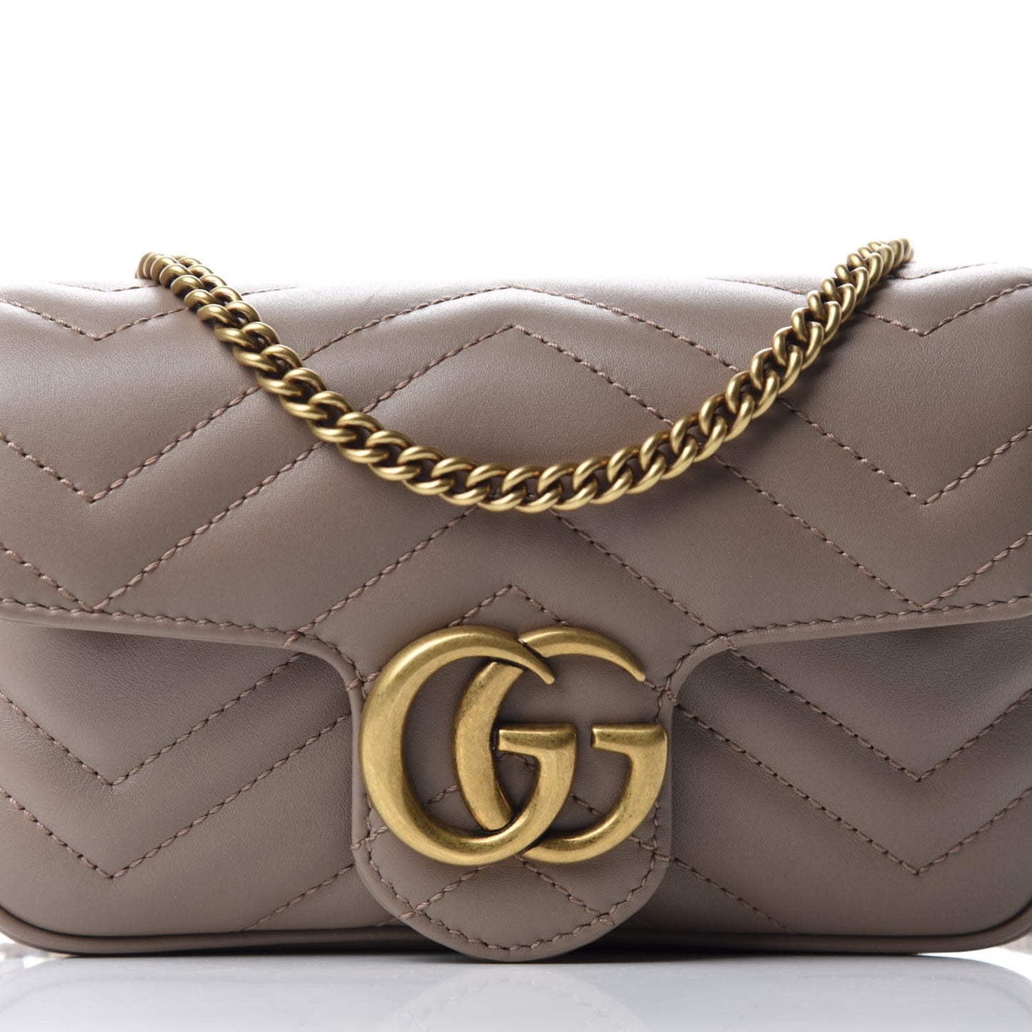 Calfskin Matelasse Super Mini GG Marmont Shoulder Bag Porcelain Rose