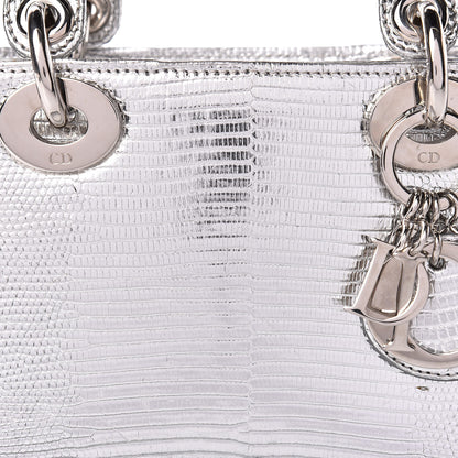Christian Dior Metallic Lizard Mini Lady Dior Silver 10 of 13
