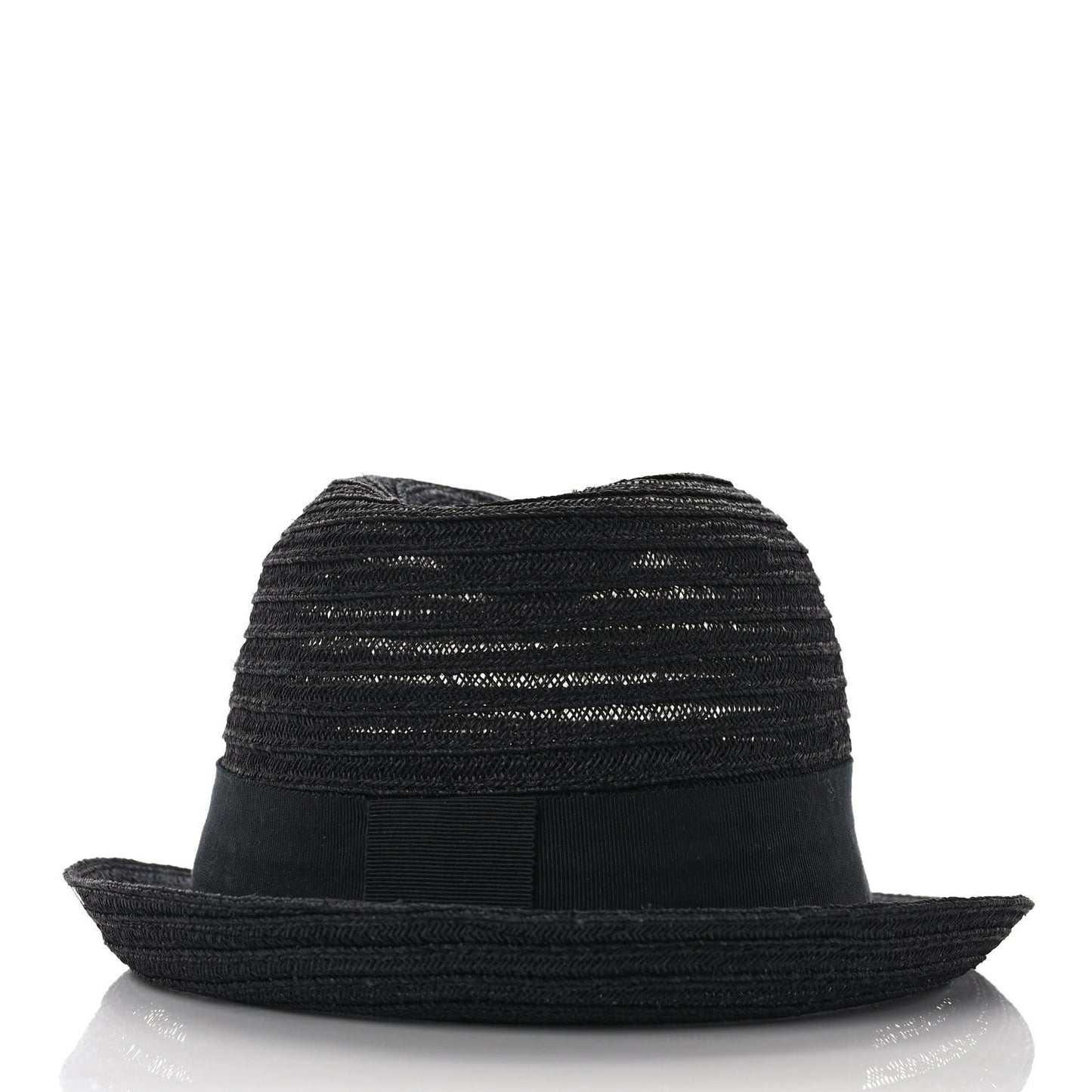 Straw CC Fedora Hat M Black