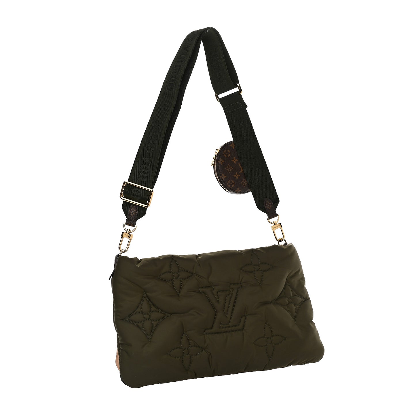 Econyl Monogram Pillow Maxi Multi Pochette Accessories Kaki Beige