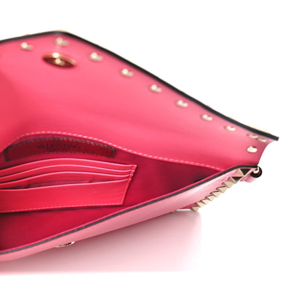 Valentino Garavani Vitello Medium Rockstud Envelope Flat Wristlet Pouch Shadow Pink 4 of 4
