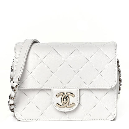 Chanel Caviar Quilted Like A Wallet Flap White 1 of 9