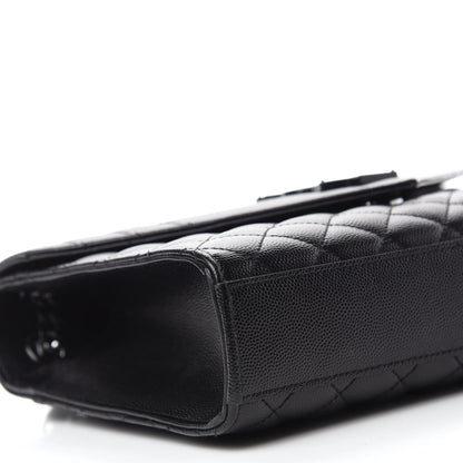 Saint Laurent Grain De Poudre Textured Mixed Matelasse Triquilt Medium Monogram Satchel Black 6 of 11