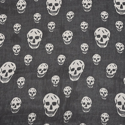 Alexander McQueen Silk Chiffon Skull Scarf Black Ivory 3 of 5