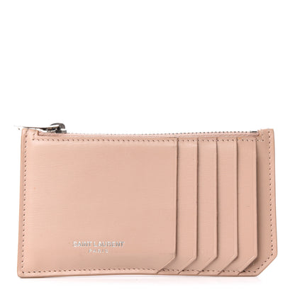 Saint Laurent Calfskin 5 Fragments Zip Pouch Card Holder Nude Powder 1 of 7