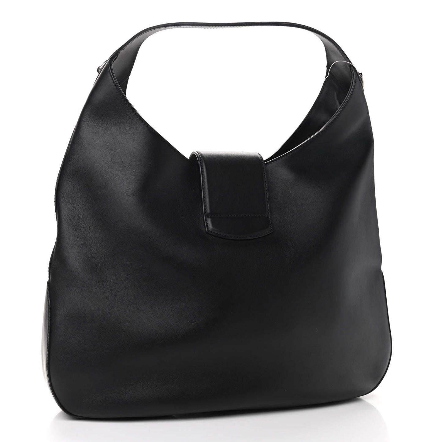 Calfskin Web Dog Embroidered Large Dionysus Hobo Black