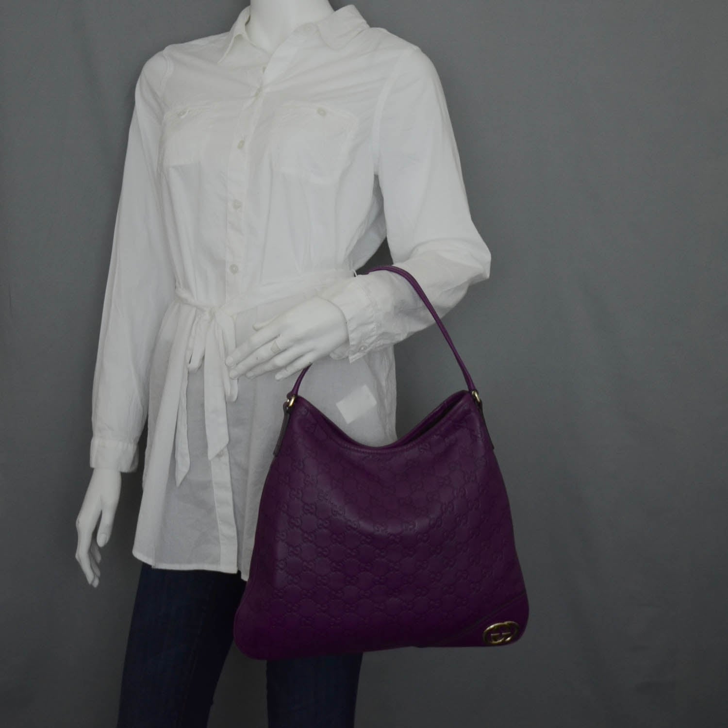 Gucci Guccissima New Britt Hobo Purple 2 of 11