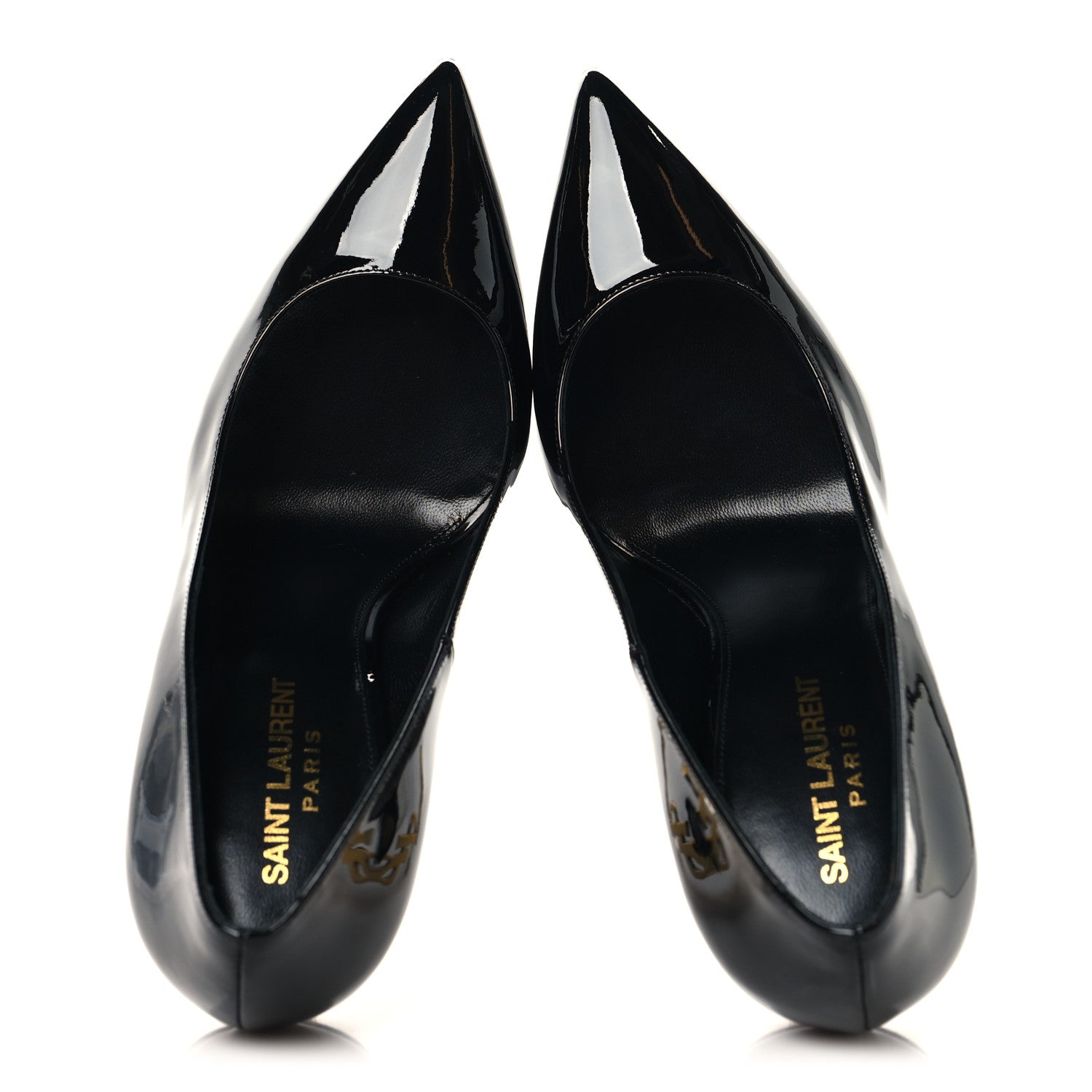 Saint Laurent Patent Opyum 110 Pumps 38 Black Gold 2 of 10