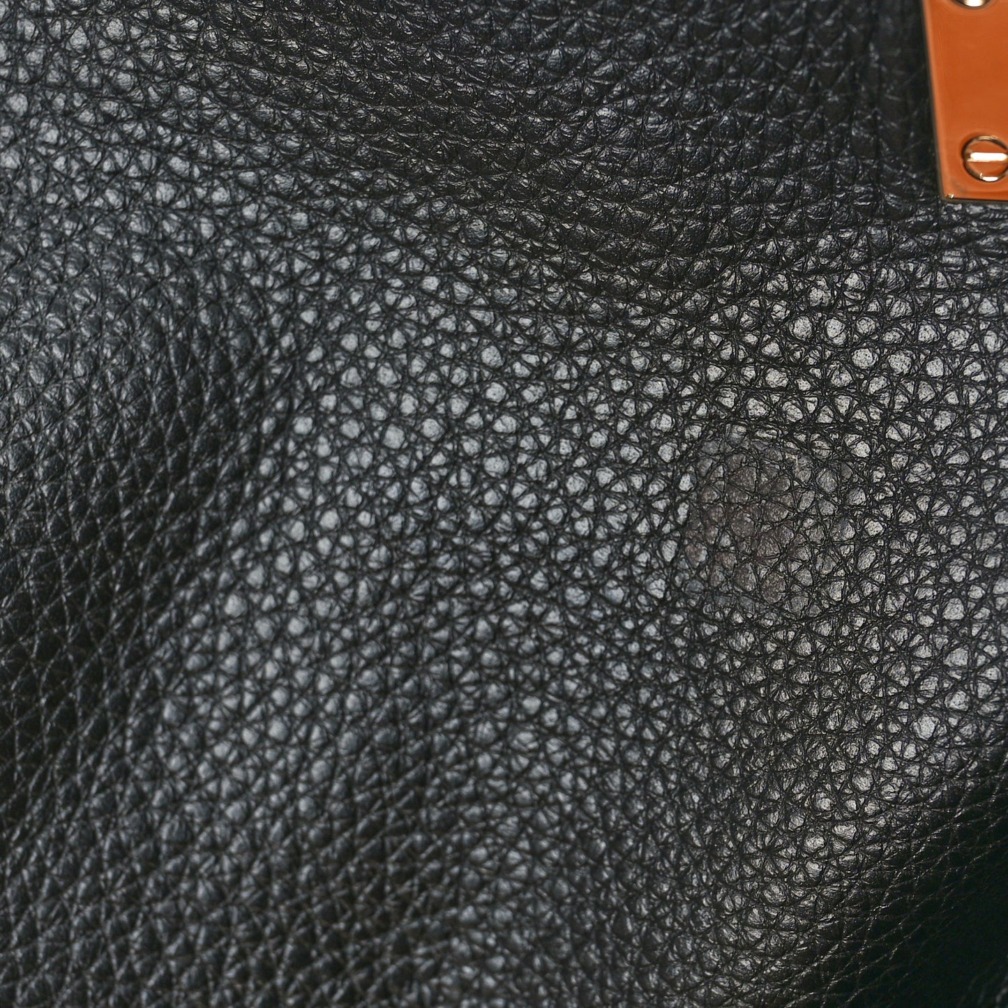 Grained Calfskin Large Rockstud Flip Lock Tote Camel Black