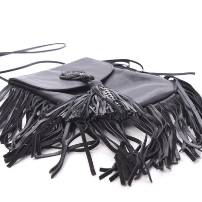 Saint Laurent Lambskin Fringe Small Anita Crossbody Bag Black 6 of 11