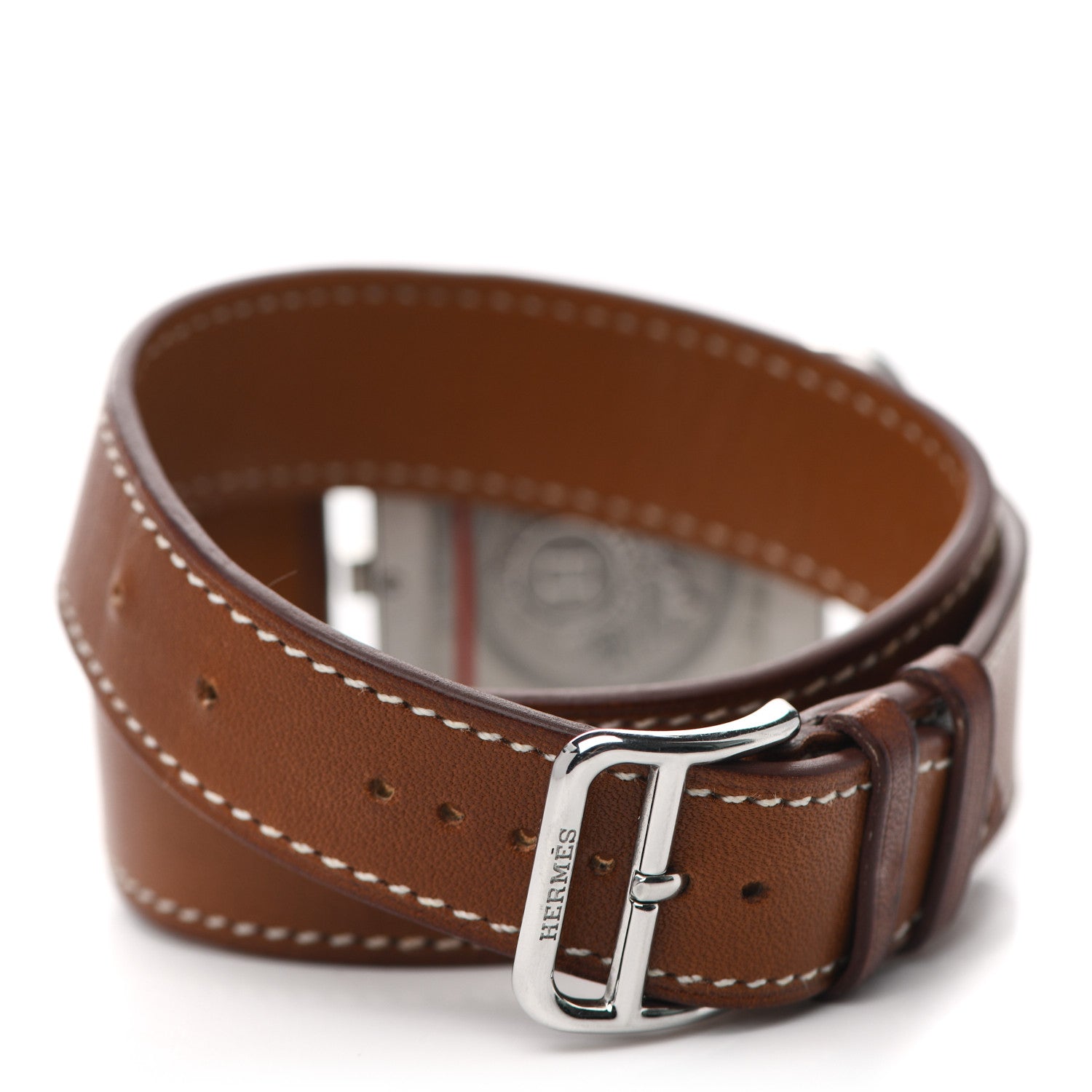 Hermes Stainless Steel Barenia 29mm Cape Cod Double Tour Quartz Watch Fauve 3 of 5
