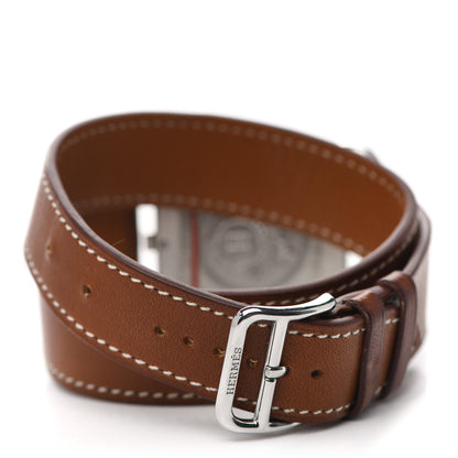 Hermes Stainless Steel Barenia 29mm Cape Cod Double Tour Quartz Watch Fauve 3 of 5