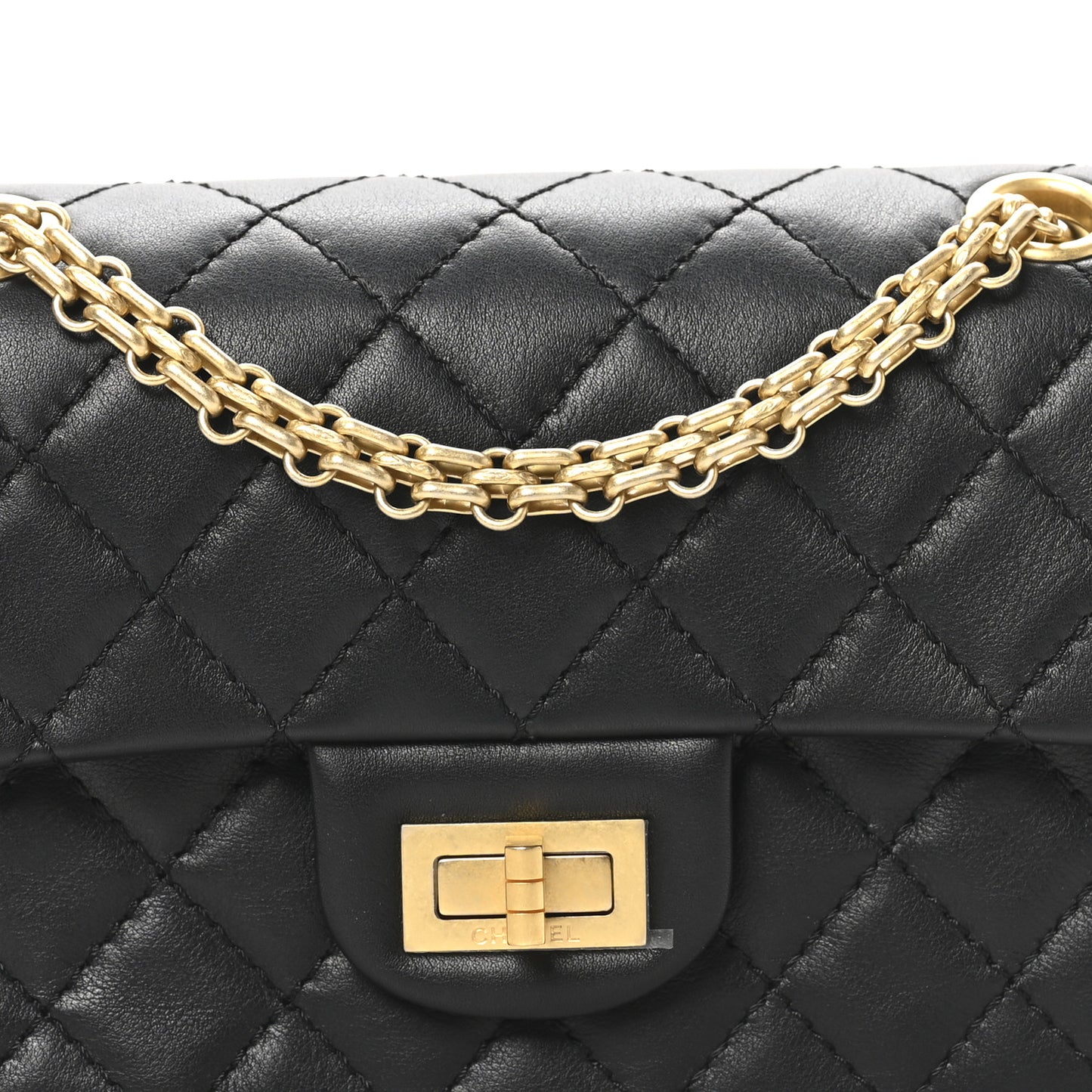 Calfskin Quilted 2.55 Reissue Mini Flap Black