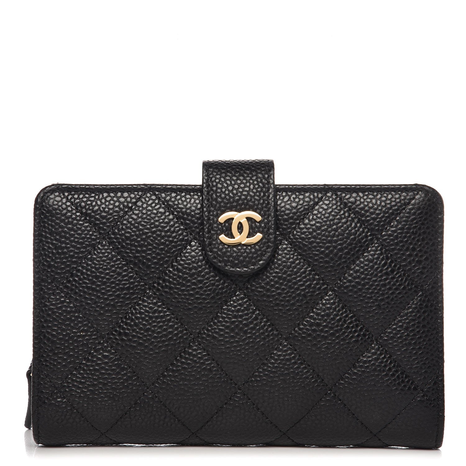 Chanel Caviar Quilted Zipped Pocket Wallet Black 1 of 8