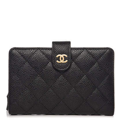 Chanel Caviar Quilted Zipped Pocket Wallet Black 1 of 8